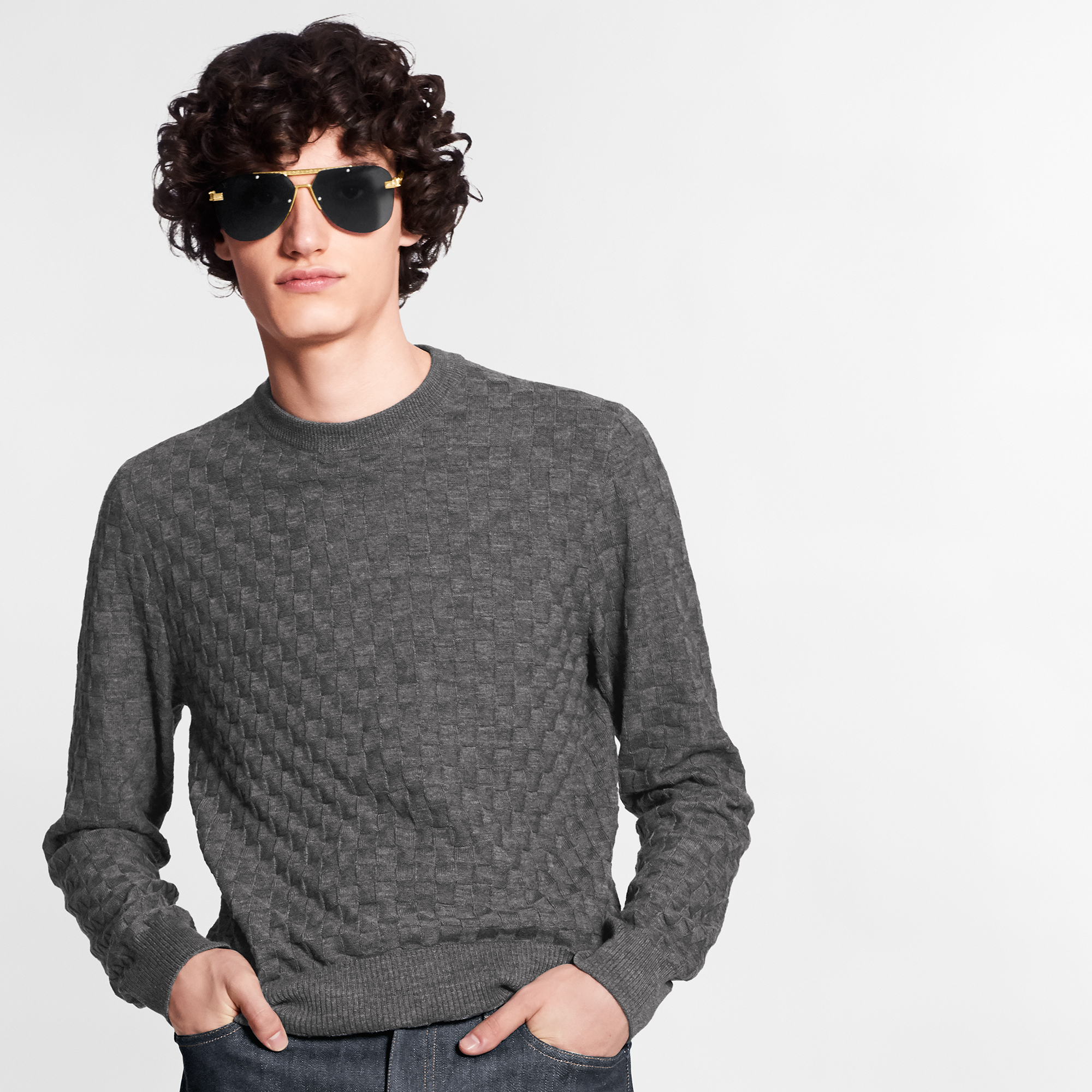 Ready-to-Wear Knitwear and Sweatshirts Damier Signature Crewneck | Louis Vuitton ® (Product zoom)